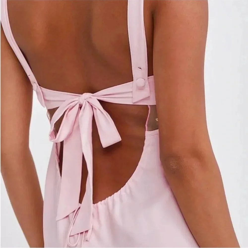 For Love And Lemons Pastel Rose Dress Slip Romantic Pink Mini women's Size XL - Picture 5 of 14